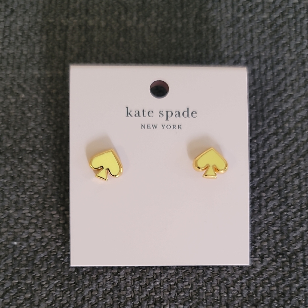 NWT 💛 Kate Spade Everday Spade Yellow/Gold Stud Earrings 💛